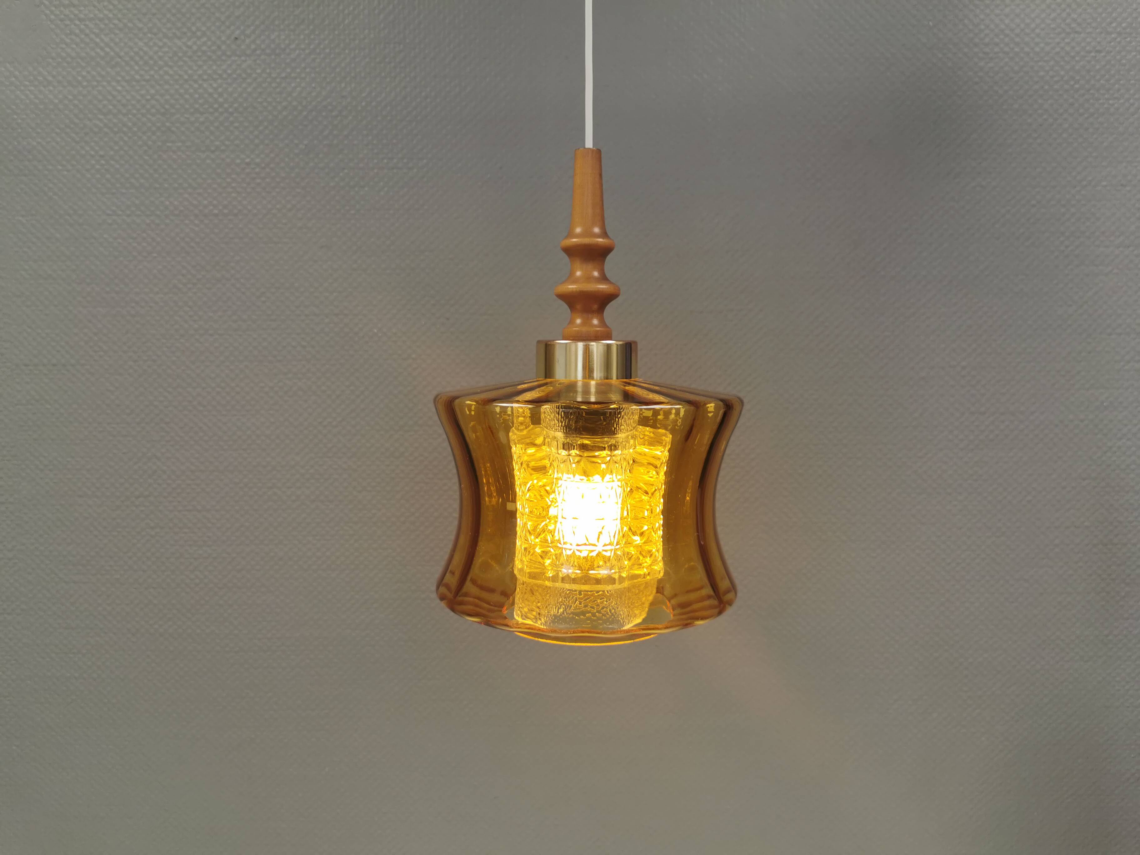 Swedish hanging lamp with double layer glass shades, 1970s