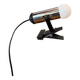 Clamp lamp/spotlight design made in Italy in chrome and black plastic.