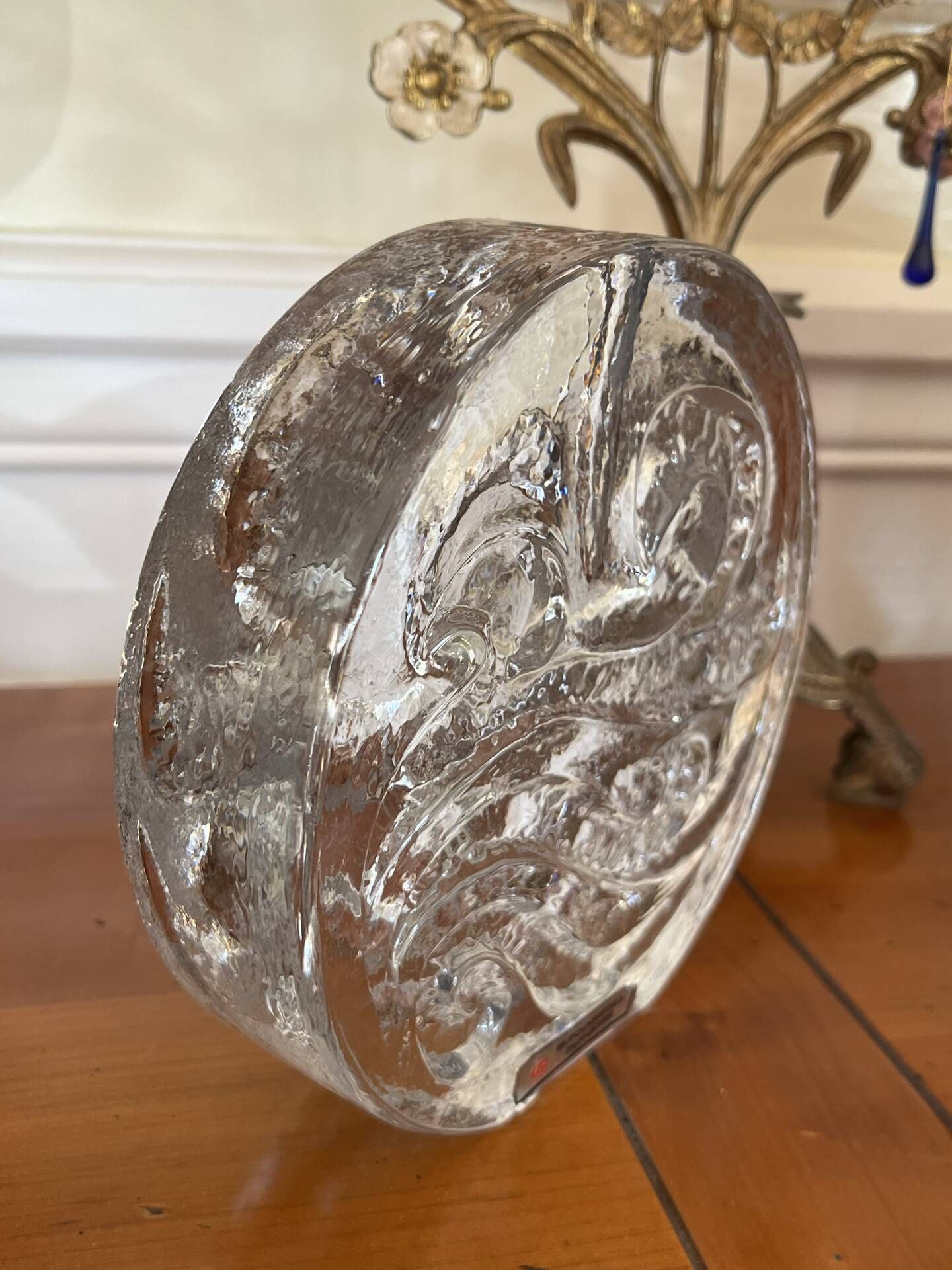 Vintage German glass block soliflore