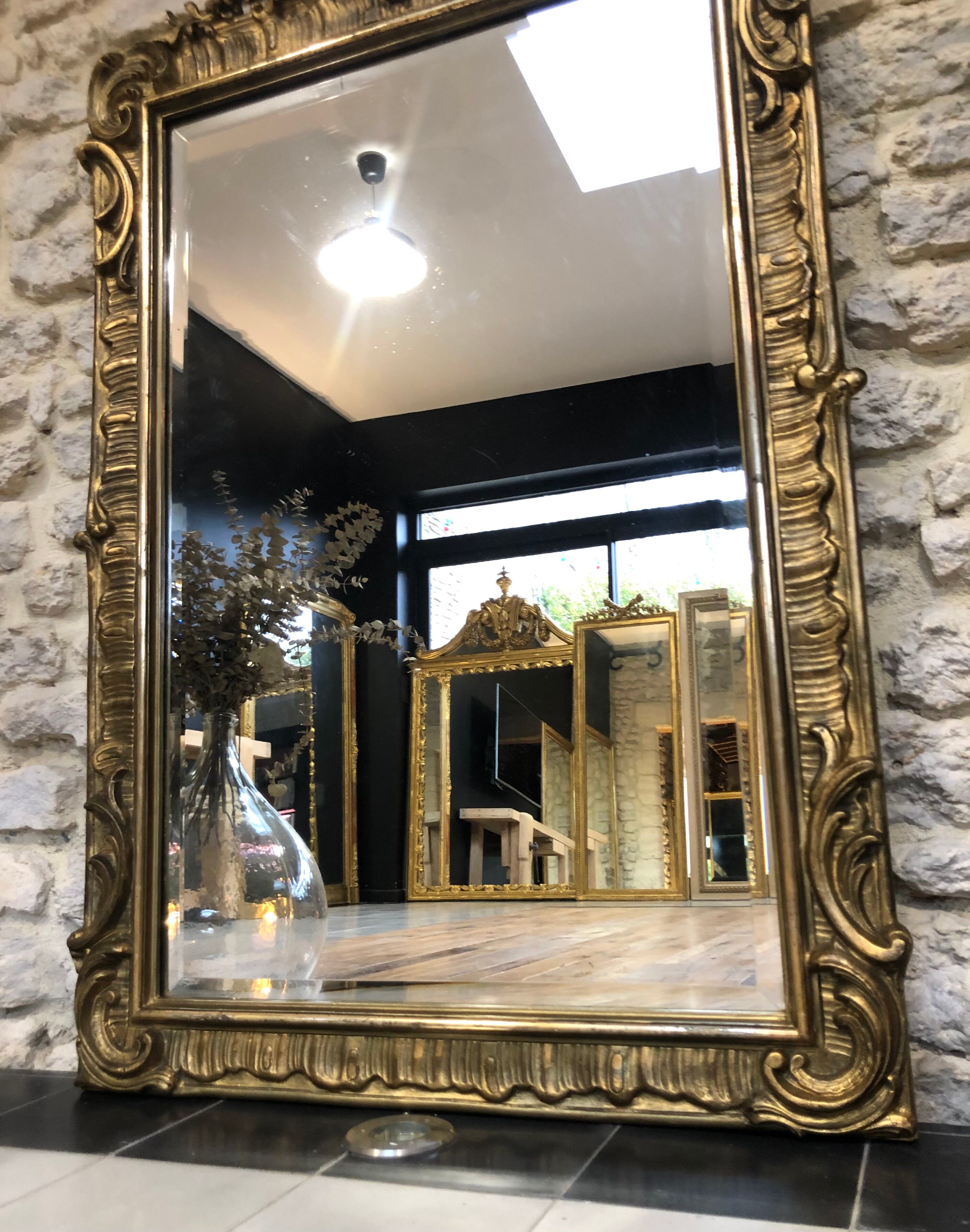 Pediment mirror 140cm/82,5cm Napoleon III