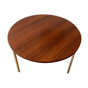 Table basse ronde en palissandre, Florence Knoll, années 1960