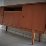 Scandinavian design sideboard in teak and teak veneer