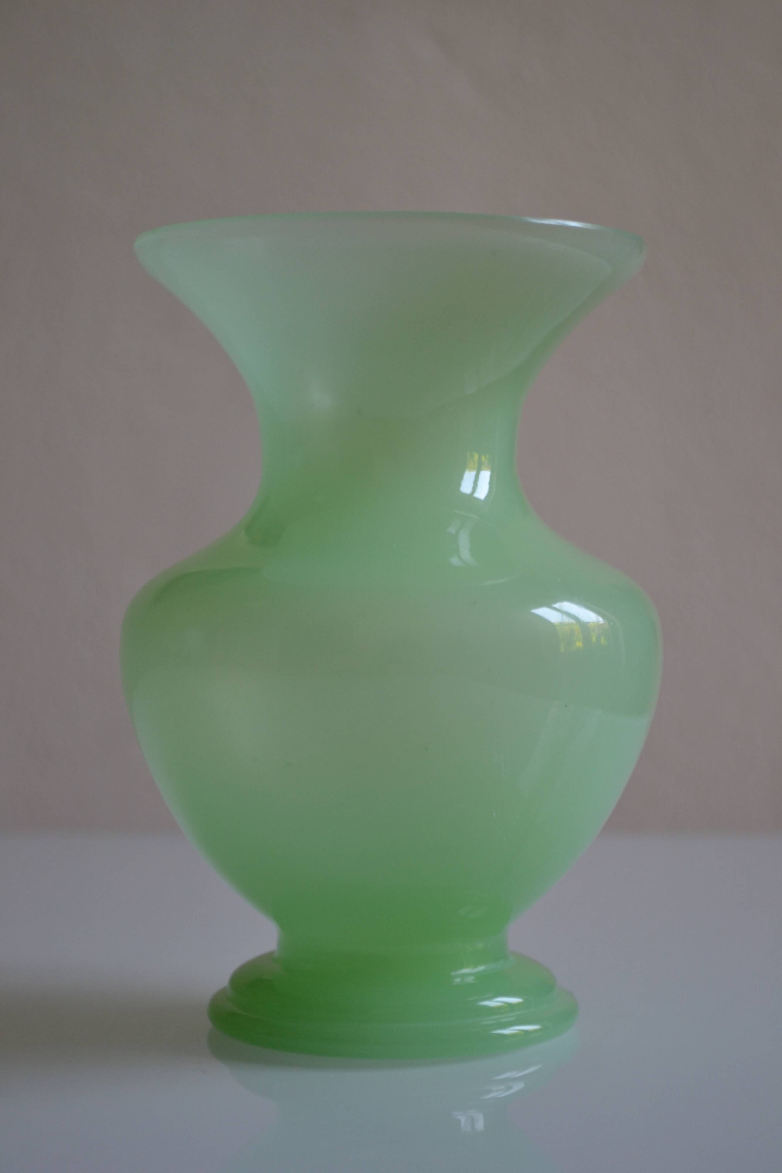green opaline vase