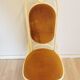 Chaise de salle à manger vintage Thonet en bois courbé : bois blanc, tissu jaune, années 1970, Yugo