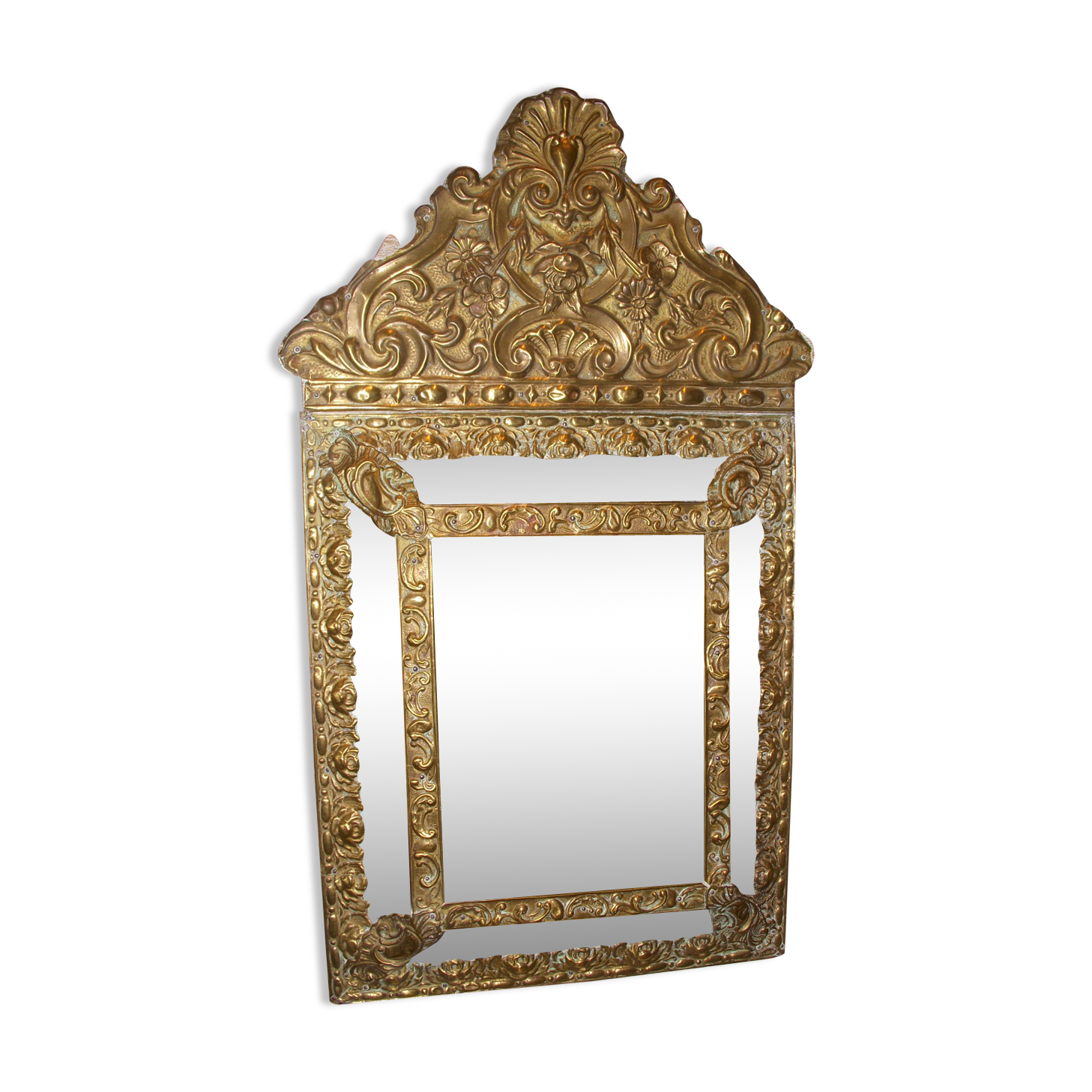 Antique mirror with glazing beads Napoleon lll 59x34cm