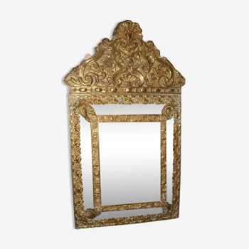 Miroir ancien a parecloses Napoleon lll 59x34cm