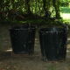 Set of 2 old industrial pot covers for planters, 1 m.