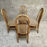 Series Set of 4 Baumann Eden Vintage chairs with fabric seat