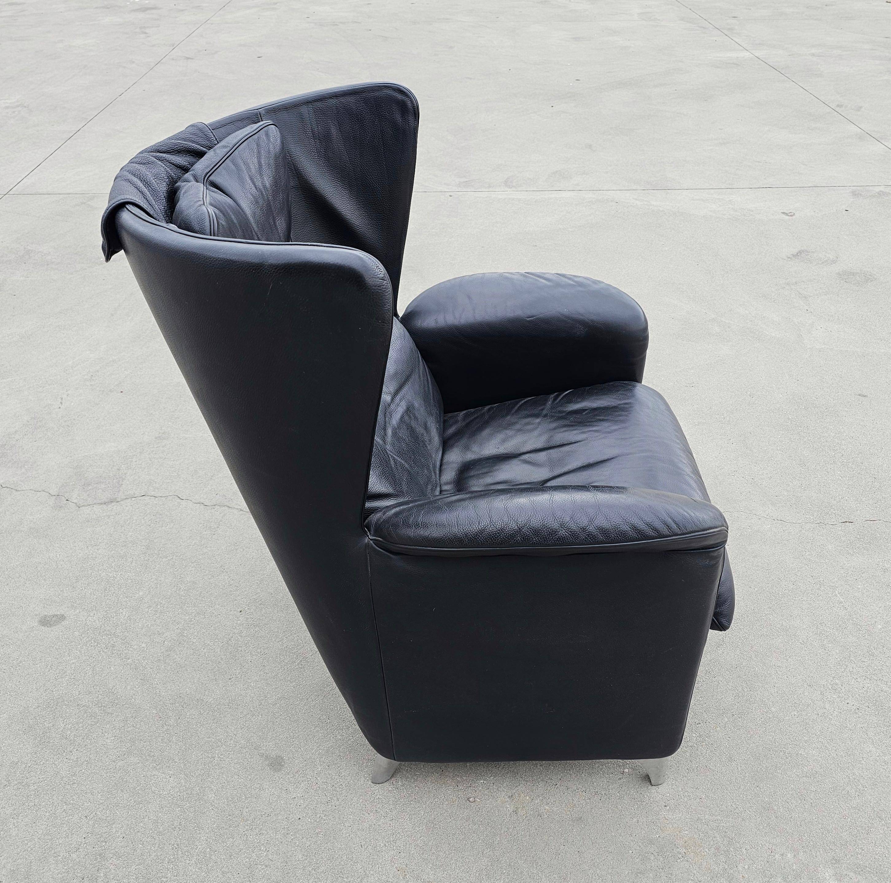 Pair of postmodern armchairs DS-23 by Franz-Josef Schulte for De Sede