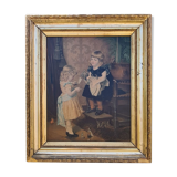 Table "little girls with cats"