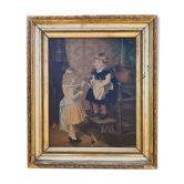 Tableau "les petites filles au chat"