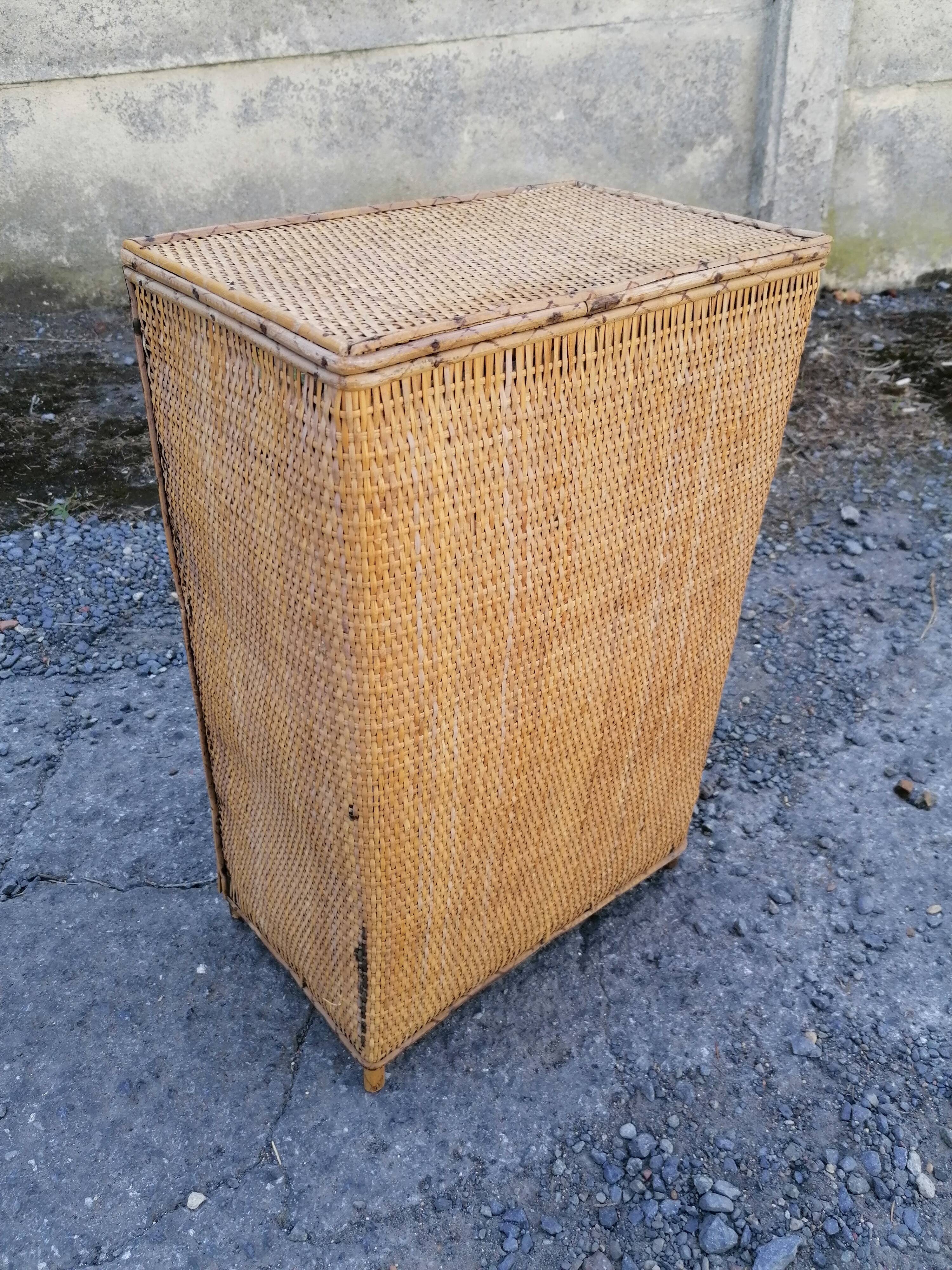 Vintage bamboo rattan bottle holder