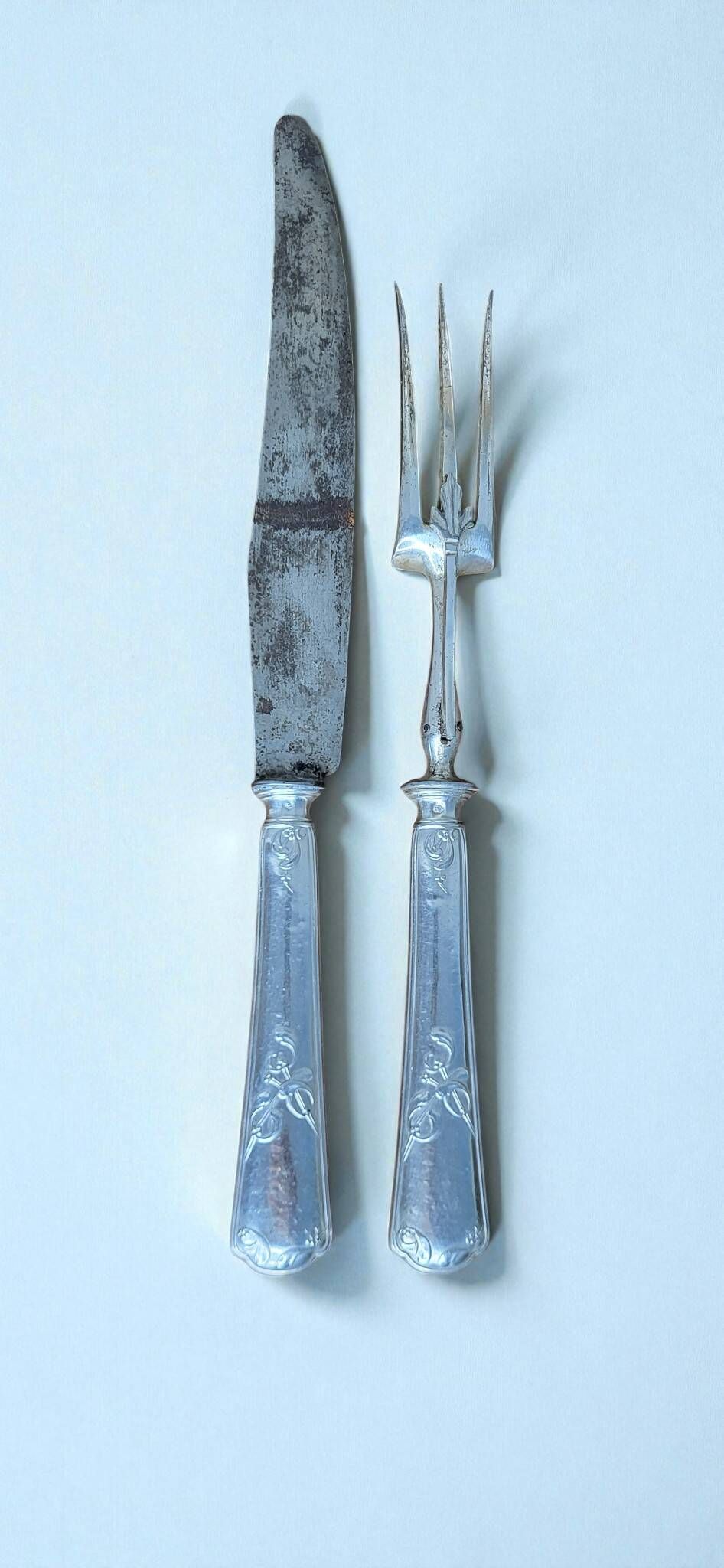Couverts de service à gigot en argent poinçon Minerve
