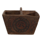 Antique Chinese painted wooden basket – China, circa 1900