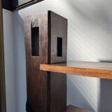 Vintage Brazilian folk art handmade wall cabinet in Cumaru wood, 1960s