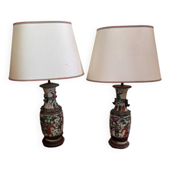 Lot of earthenware lamps from Nanking, China