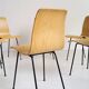 Set of 6 bent plywood chairs, 1950