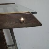 Mahogany and glass side table