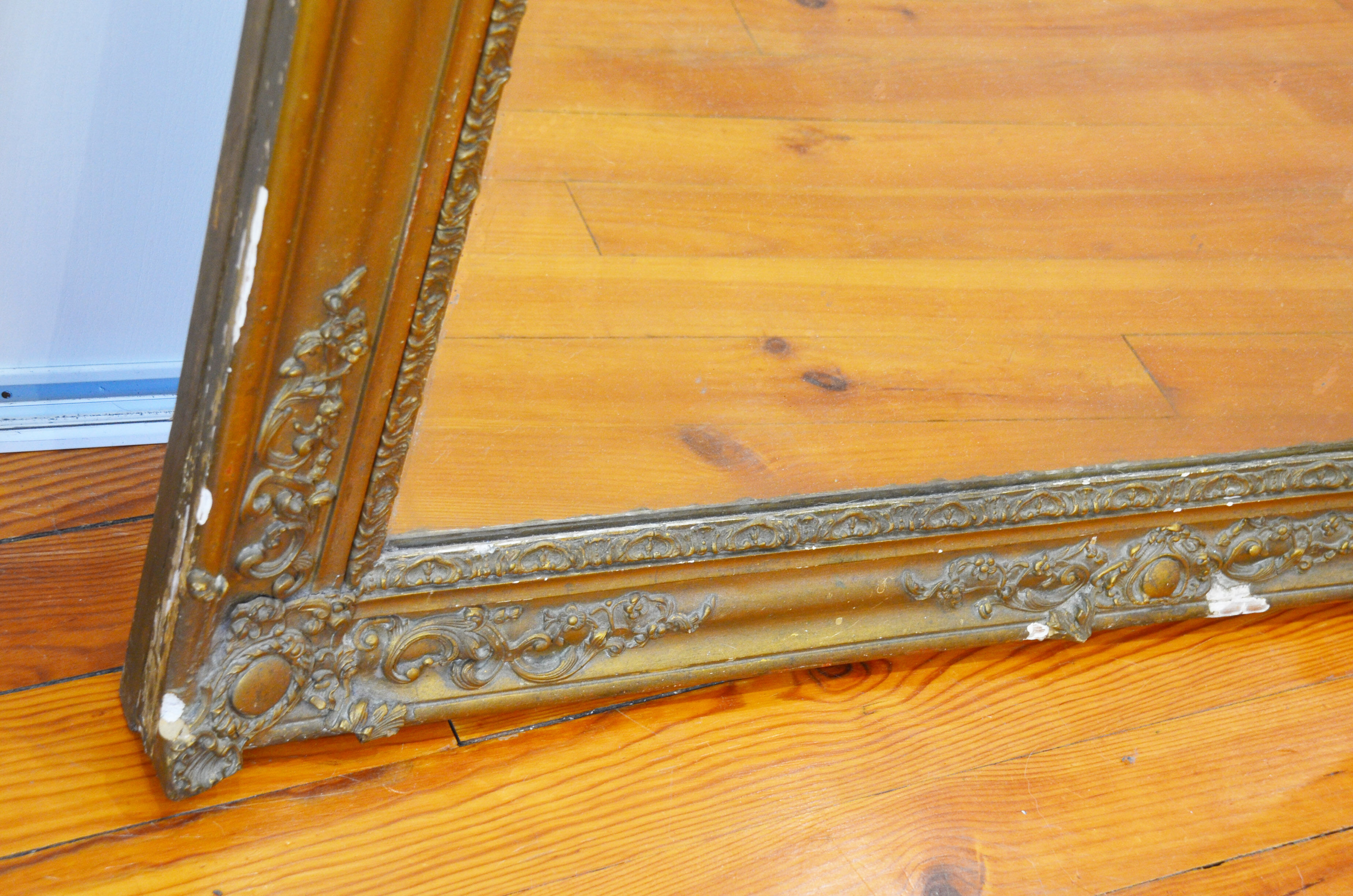 19th century fireplace mirror 128 x 107 mercury and stucco