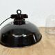 Industrial black enamel factory pendant lamp, 1950s