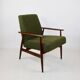 Armchair 'Lis', 1970s olive boucle, design by Henryk Lis - 2 pieces available