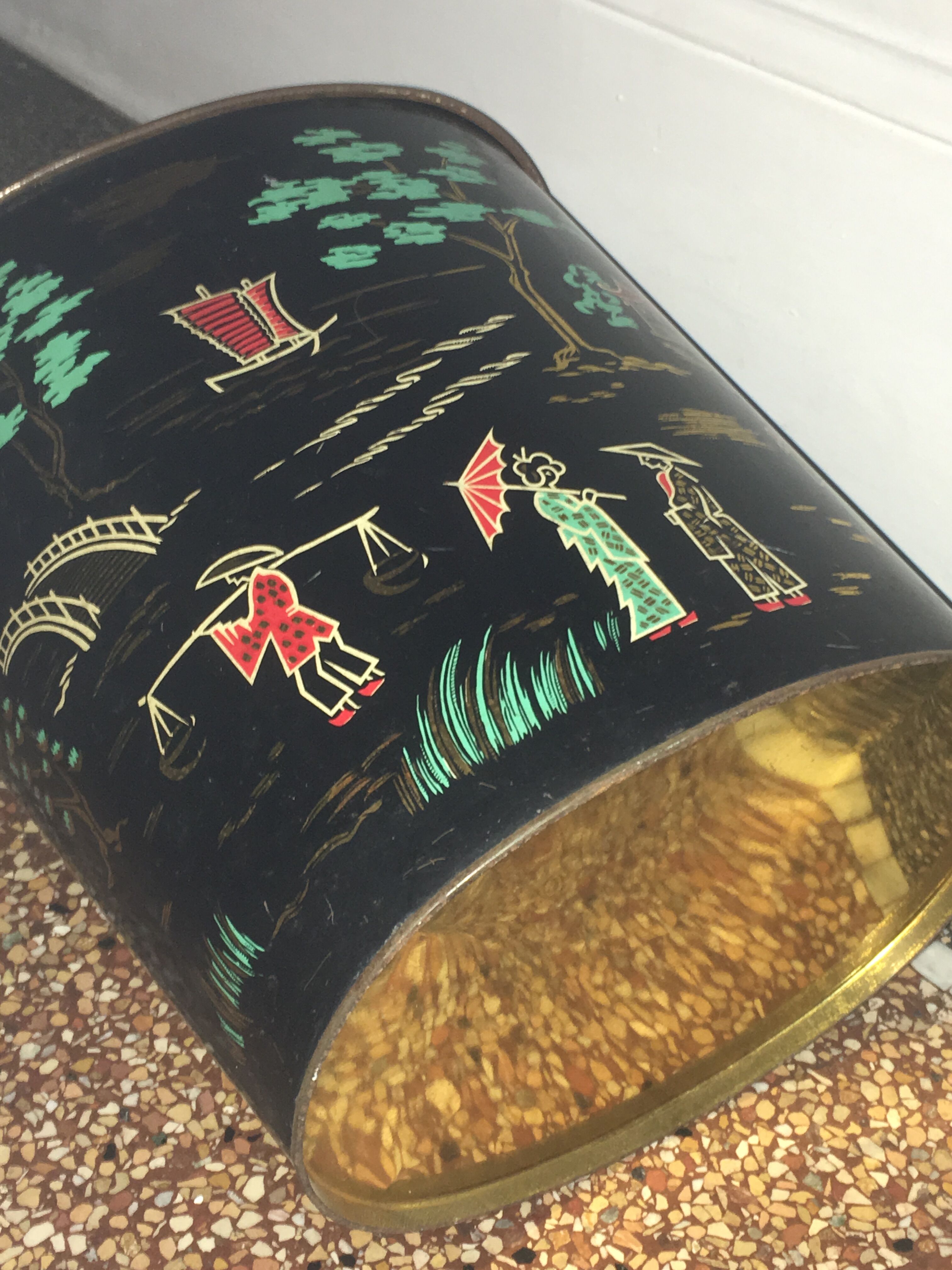 Vintage metal paper basket