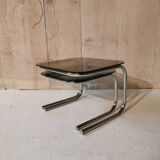 2 nesting tables in glass and chrome metal