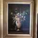 F. Domínguez, floral bodegones, 1945, oil on cardboard box, game of 2