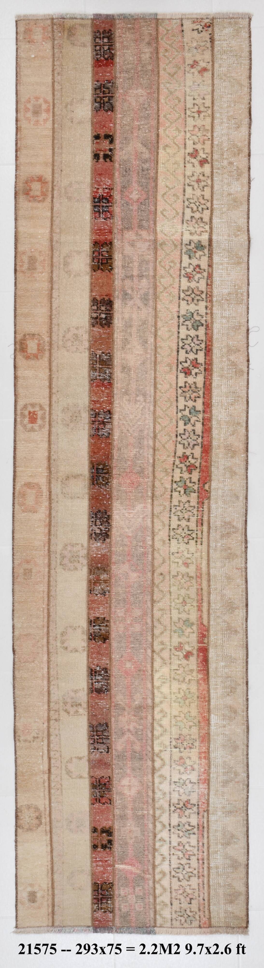 Soft & Pastel Vintage Runner Rug, 75x293Cm
