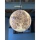 Brown and Beige Murrine Milky-White Sphere in Contemporary Murano-Style Glass