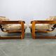 Pair of 1970s Scandinavian lounge chairs, upholstered in corduroy.