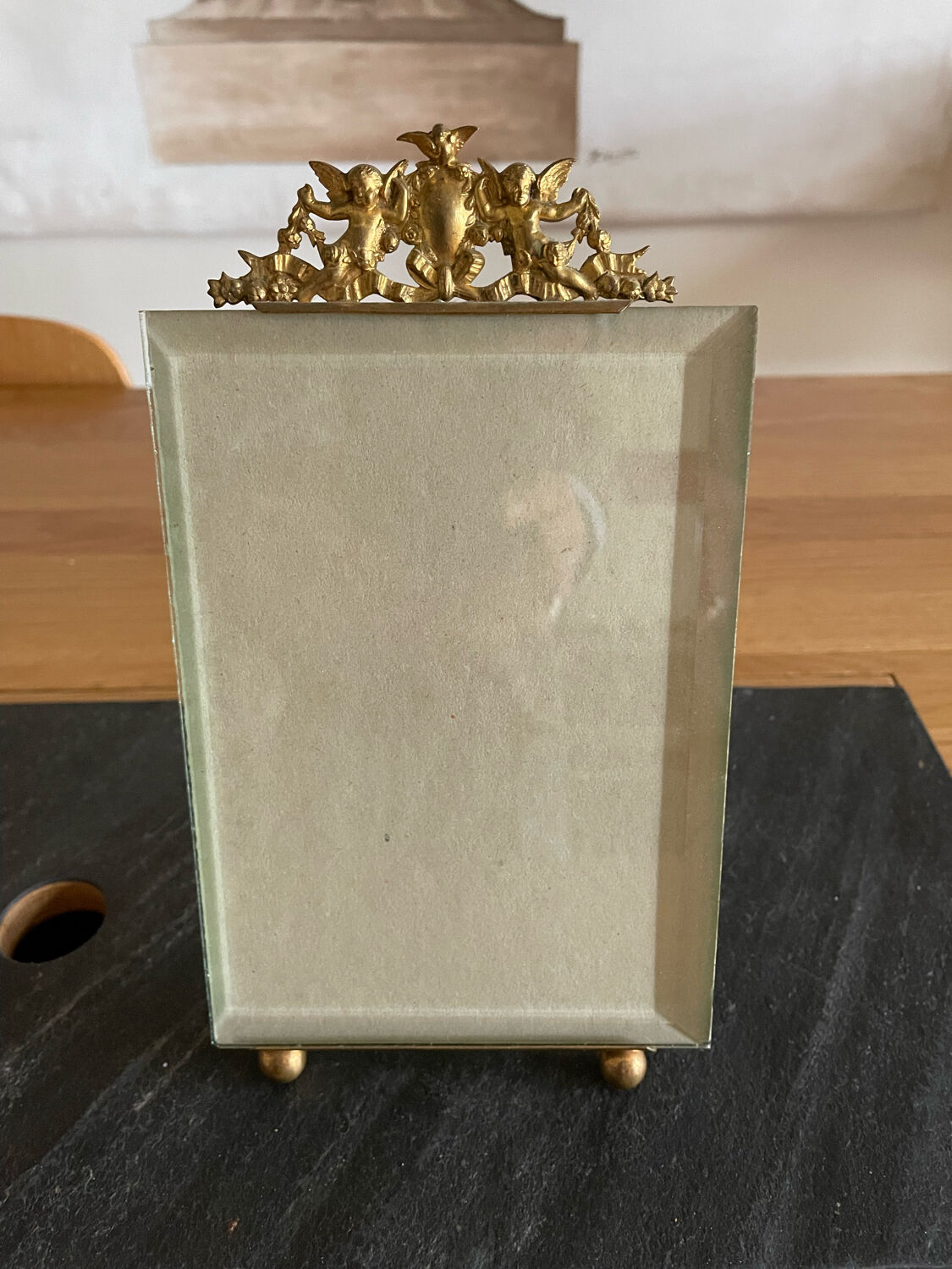 Glass and gilded metal photo frame