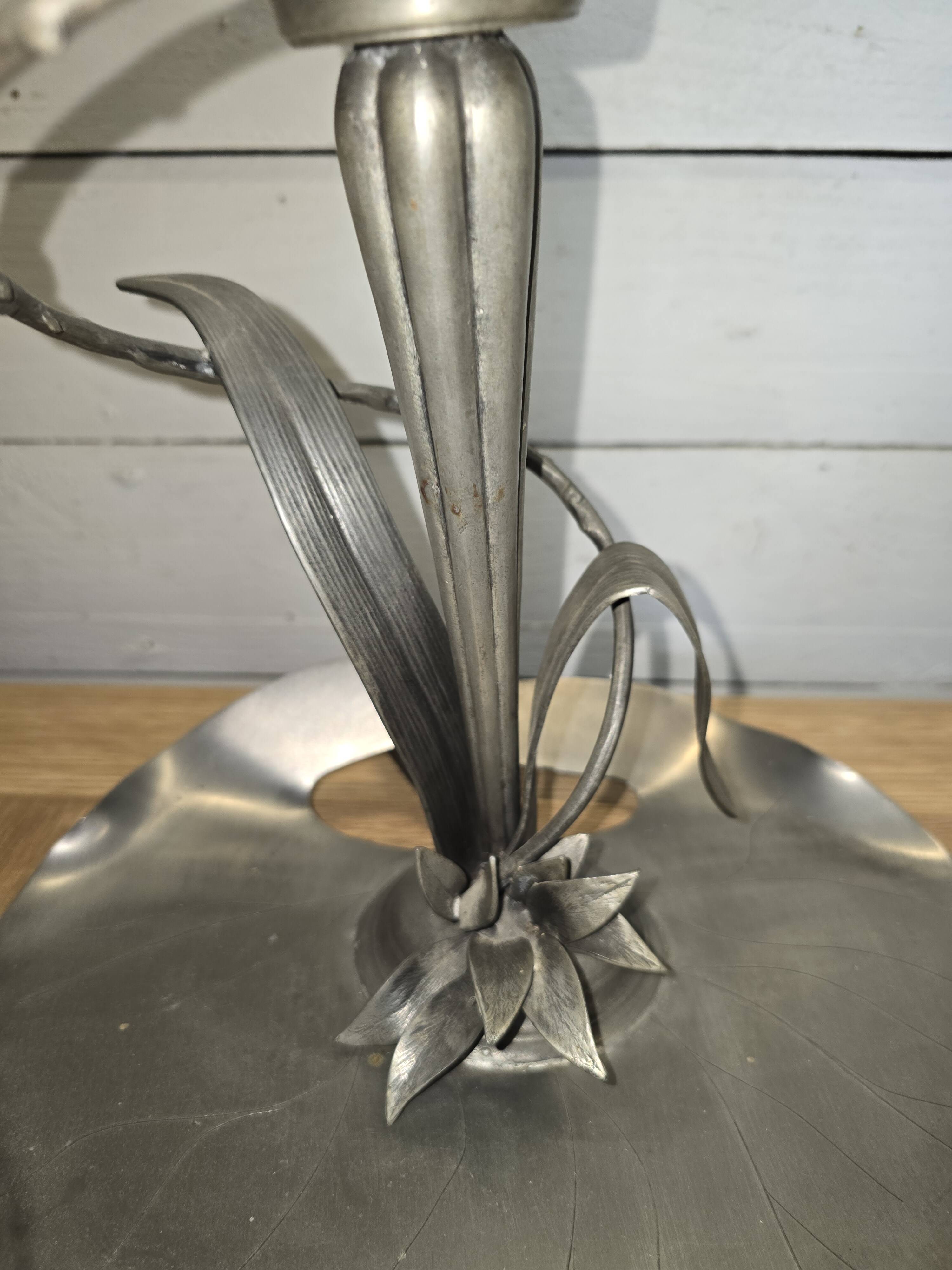 Lampe art déco en étain des années 1930