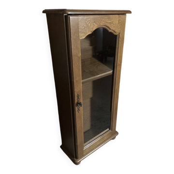 Small glass-fronted wooden bookcase