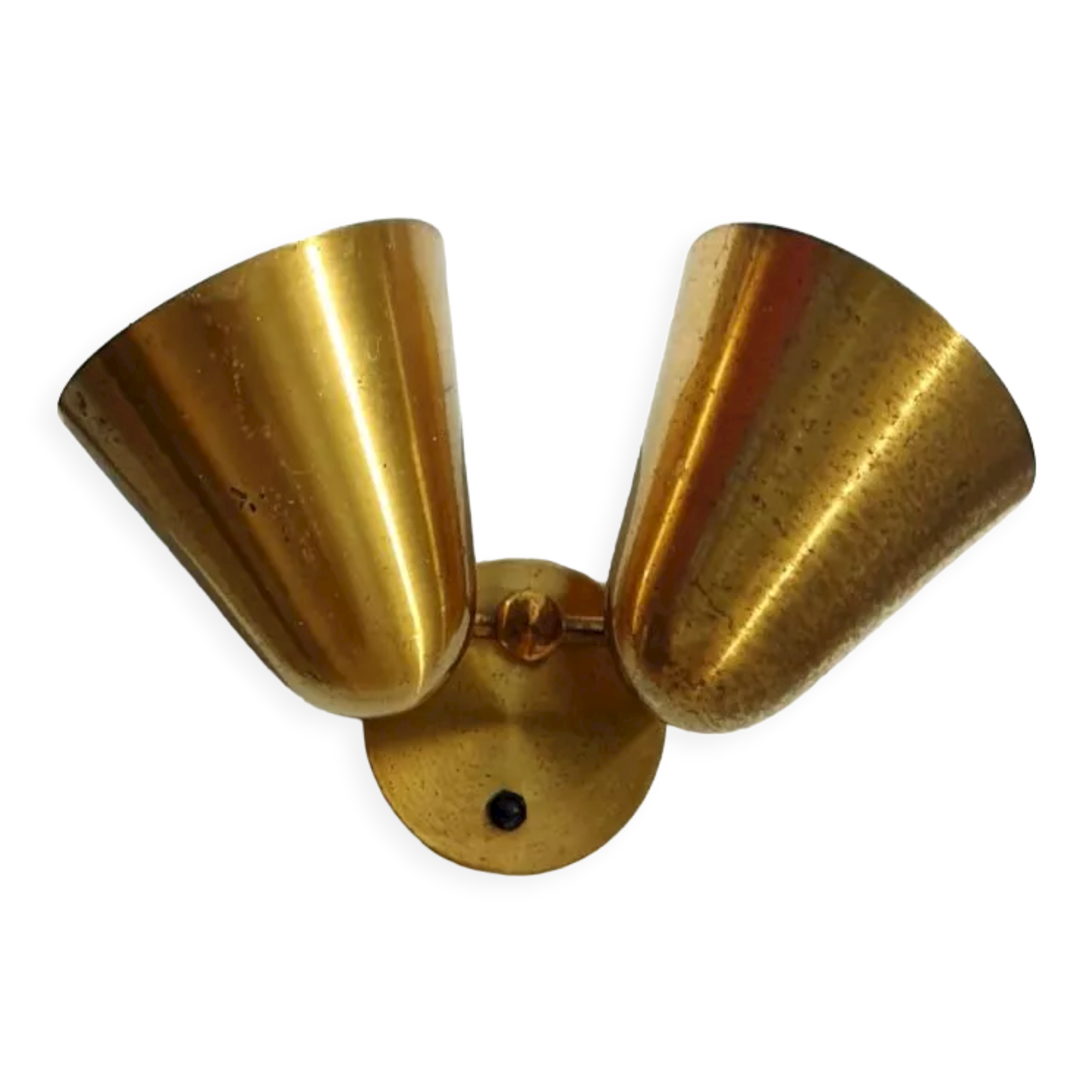 Double wall lamp adjustable brass cocottes