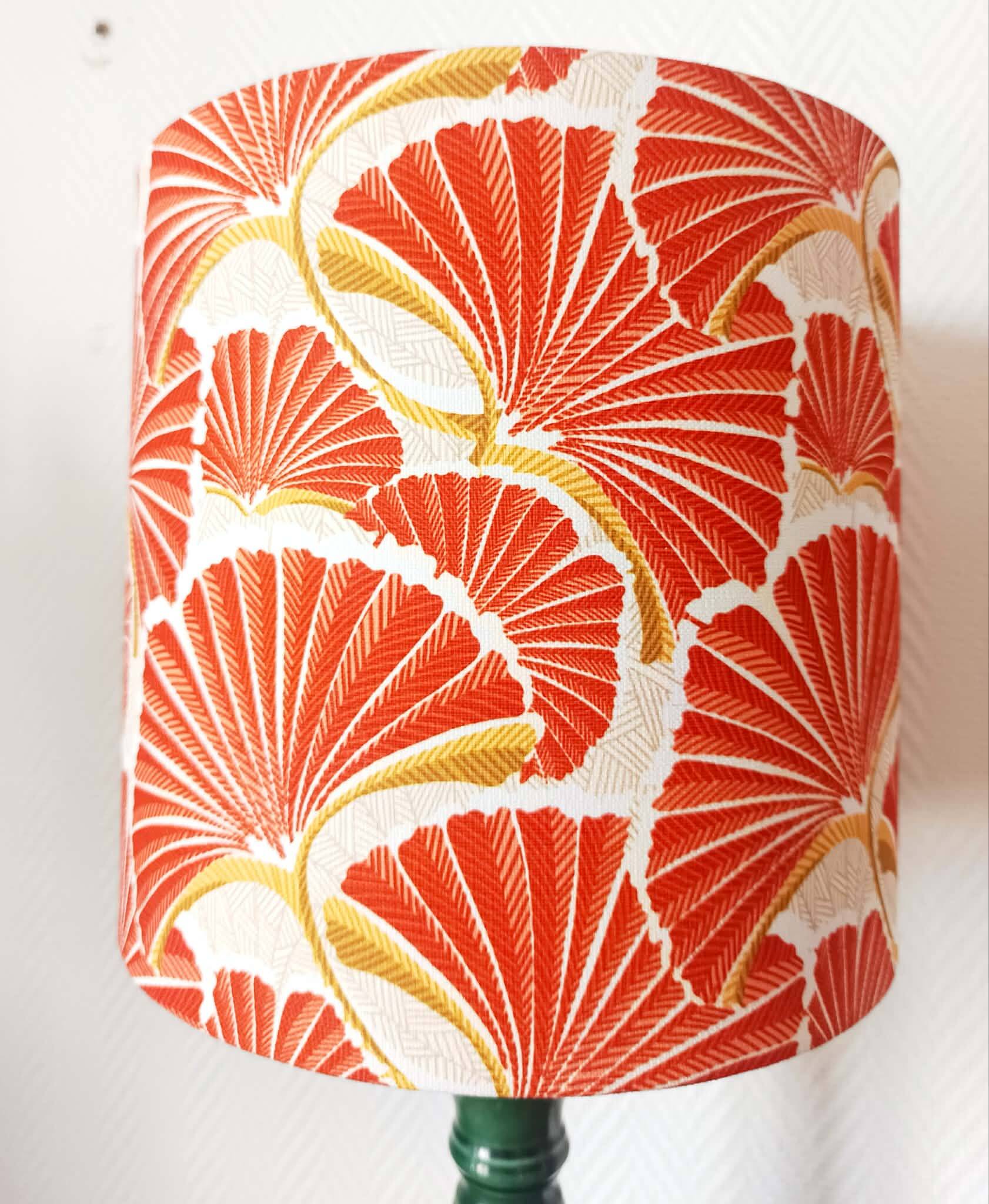 Vintage green ceramic lamp with custom shade