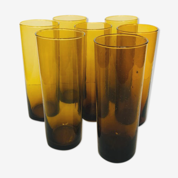 Large amber glasses