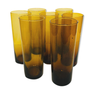 Large amber glasses