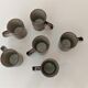 6 coffee cups in vintage stoneware 70s