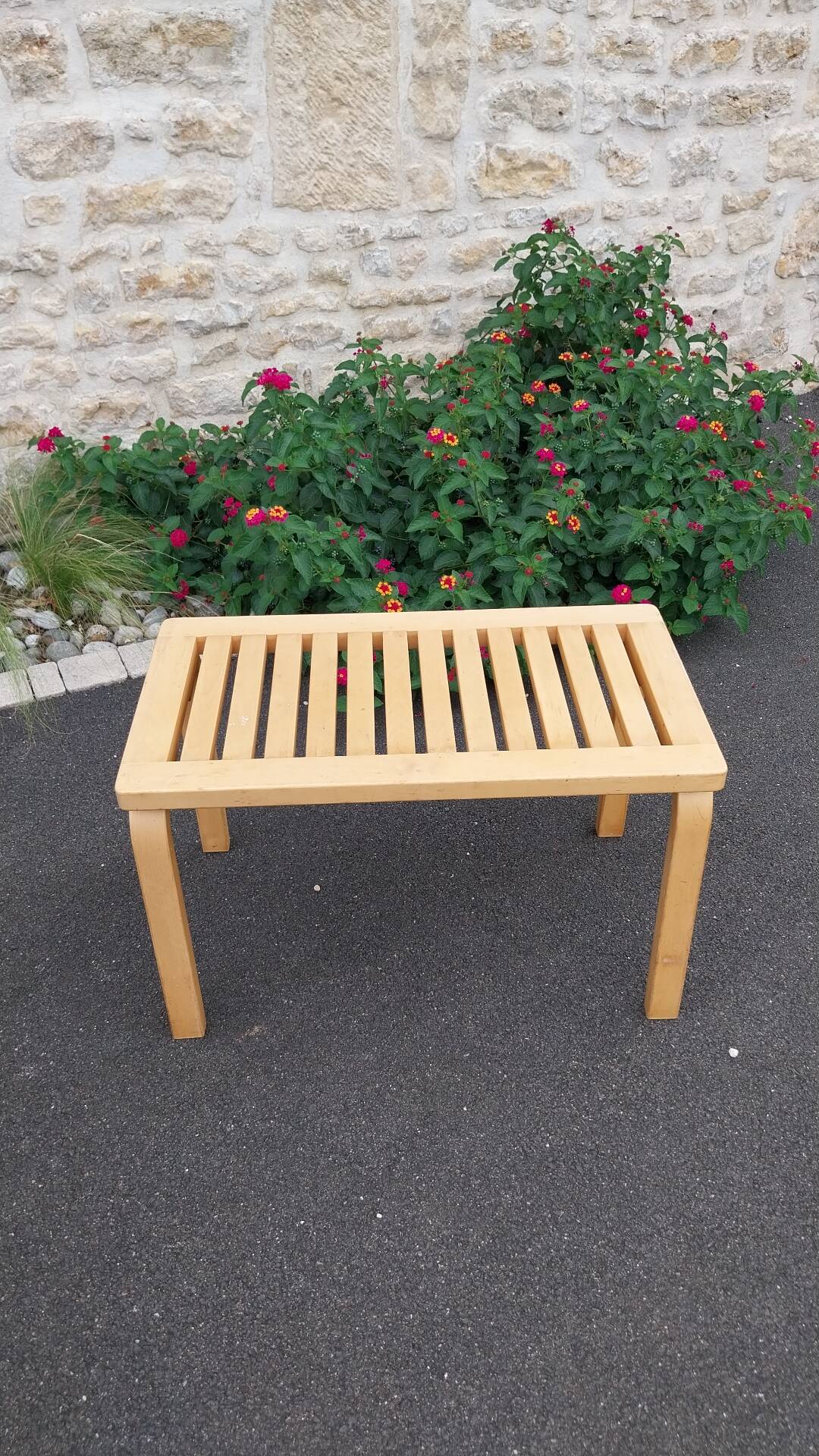 Birch wood bench Alvar Aalto Artek 80s
