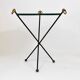 French mid-century mirror side table, Jacques Adnet style, brass, 1950s.