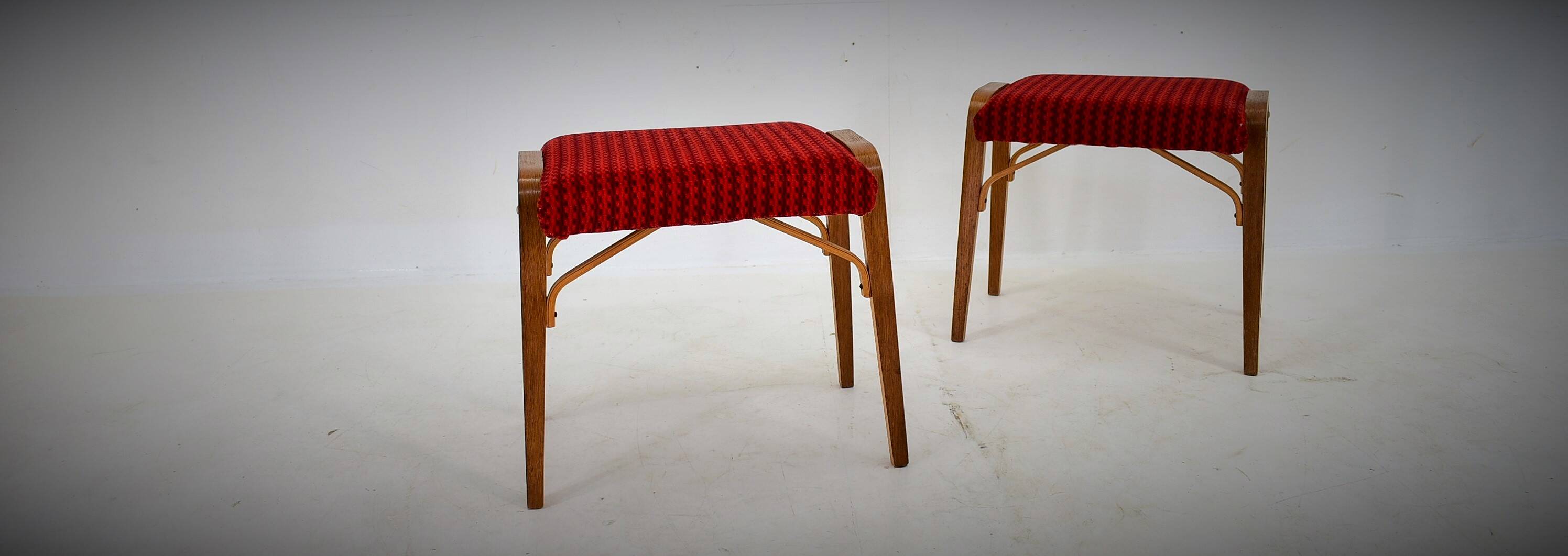 1960s Ludvik Volak beech stools by Drevopodnik Holesov, Czechoslovakia
