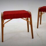 1960s Ludvik Volak beech stools by Drevopodnik Holesov, Czechoslovakia
