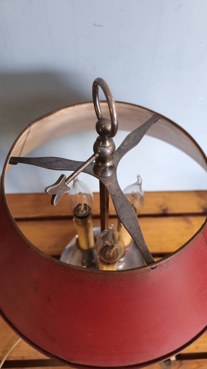 Empire-style three-light bouillotte lamp