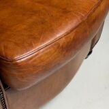Set of 2 sheepskin club armchairs