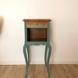 Louis XV style bedside table in celadon green