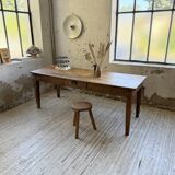 Pine and oak + walnut farmhouse table 1950