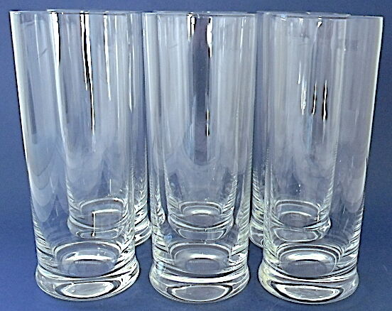 Suite of six glasses with orangeade, long drink, water or table in colorless crystal.