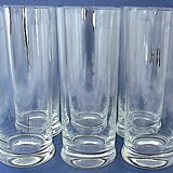 Suite of six glasses with orangeade, long drink, water or table in colorless crystal.