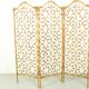 Vintage rattan room divider – ornate folding screen (1970s)